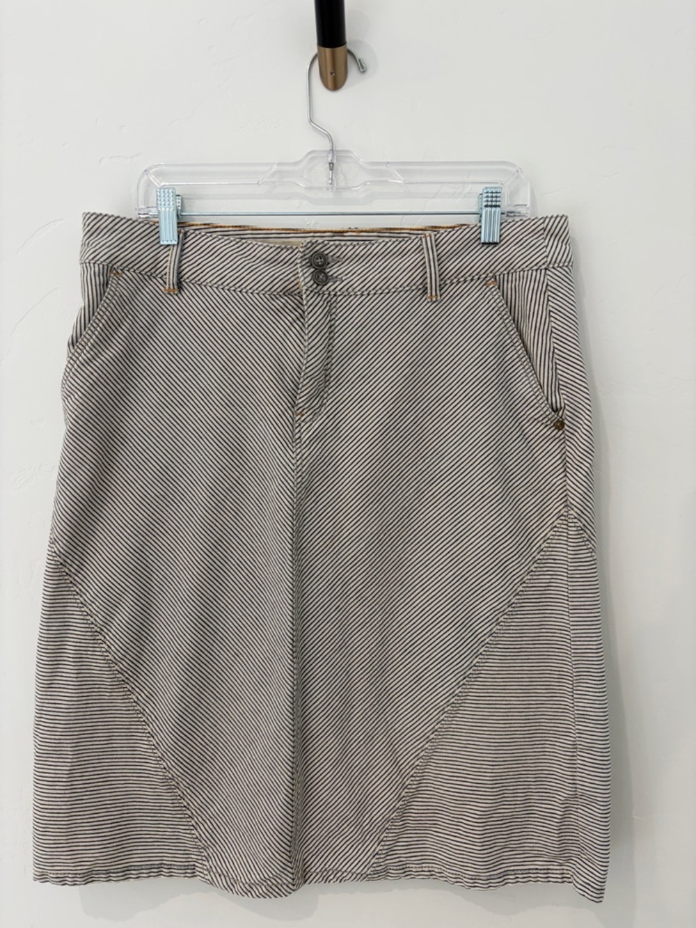 Pilcro and the Letterpress Striped Midi Denim Skirt Anthropologie